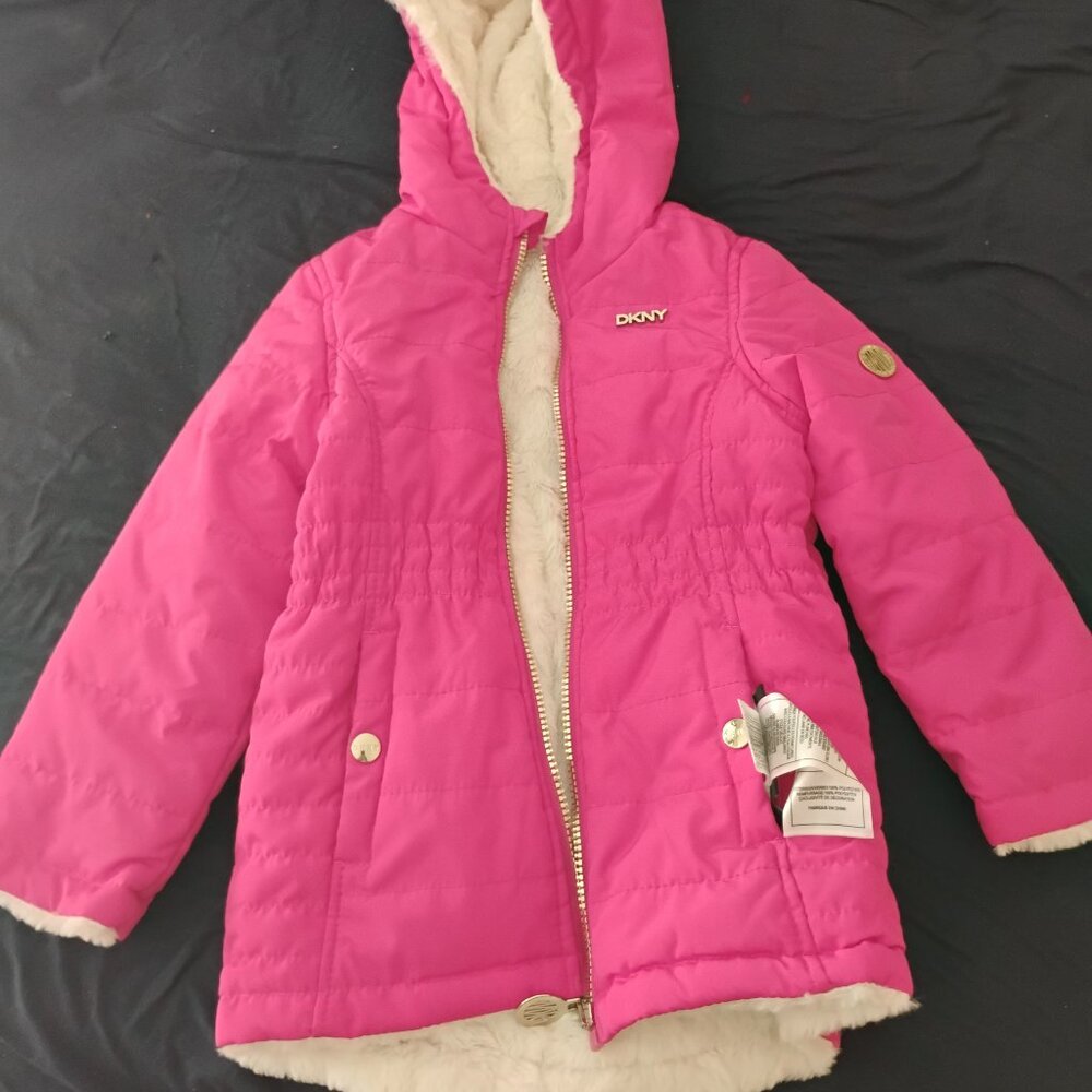 Dkny Reversible Faux Fur Hooded Jacket